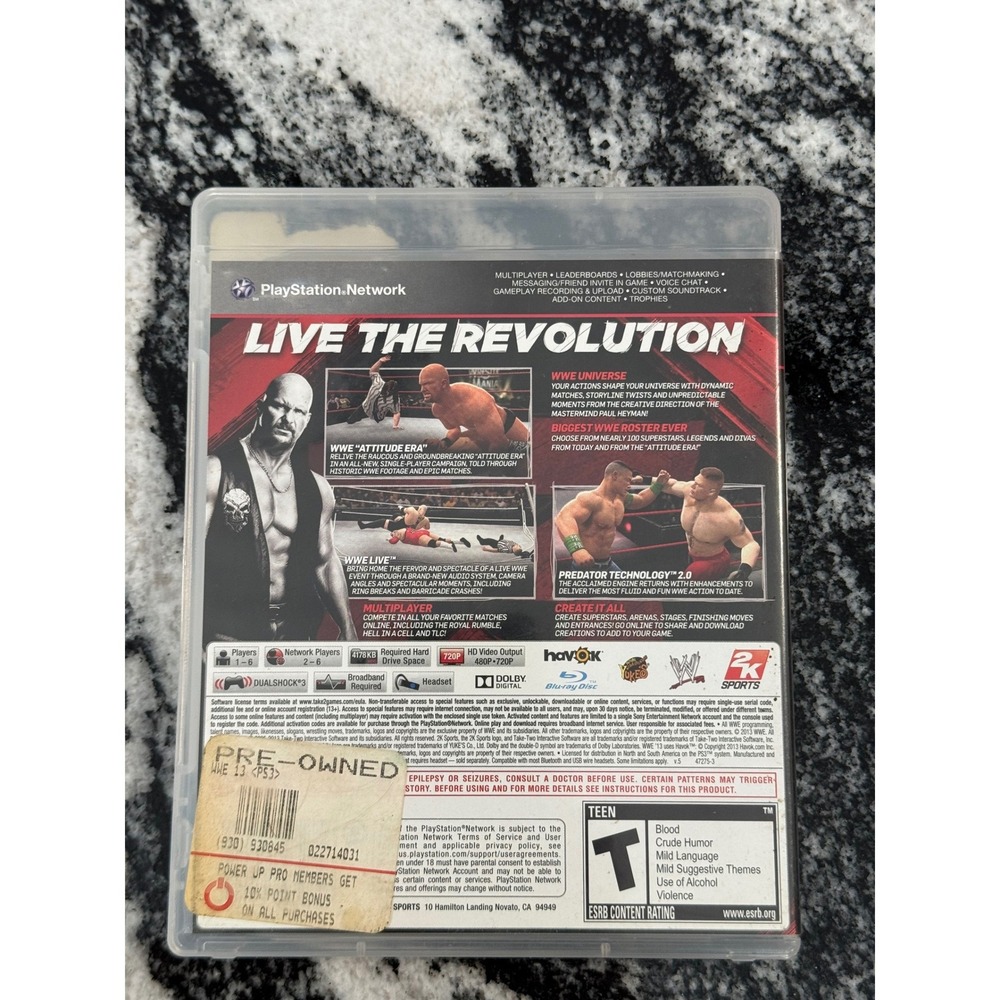 WWE‎ 13 Sony PlayStation 3 PS3 Game CM Punk Cover THQ 2K Sports 2012 Complete - Picture 3 of 4